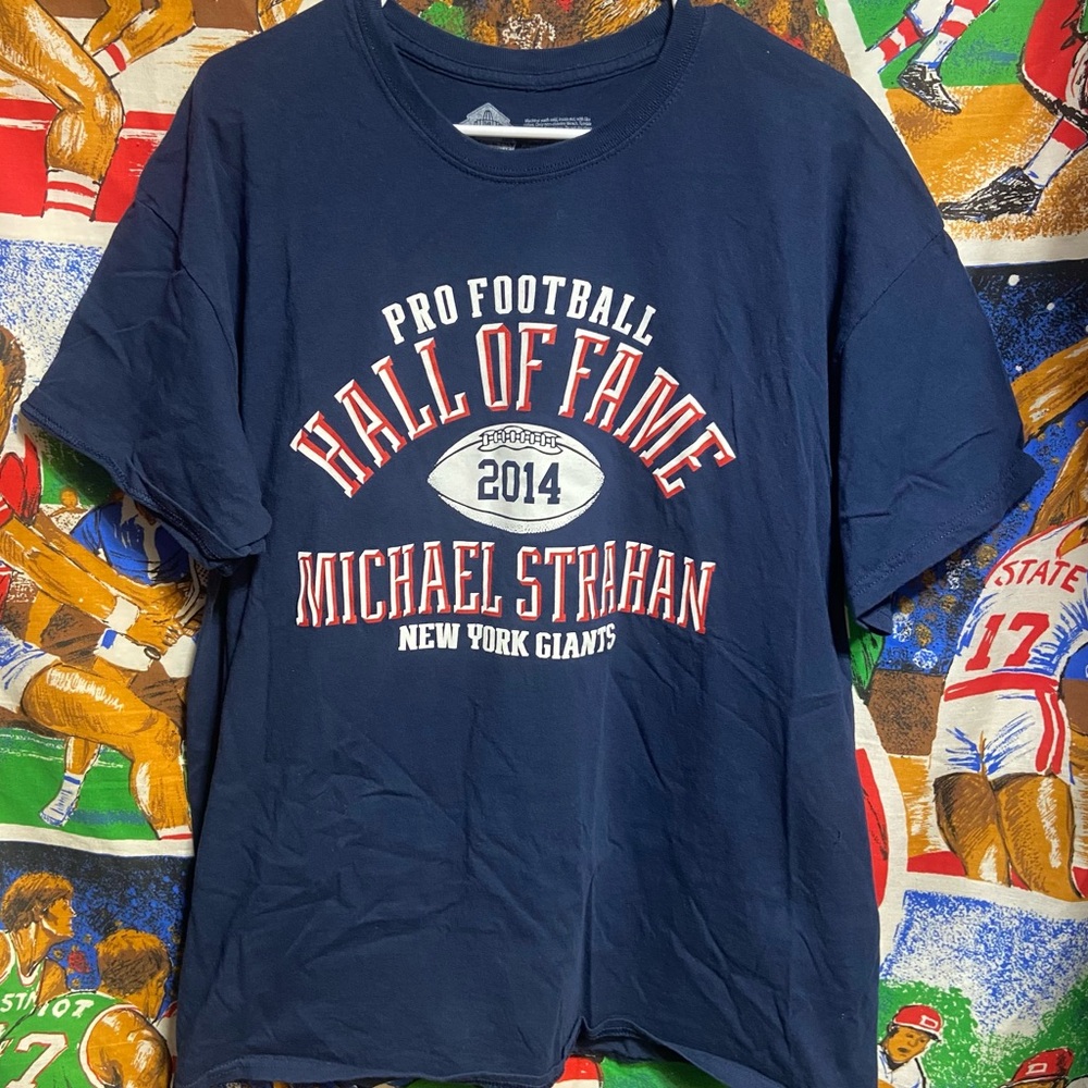 New York Giants Michael Strahan Hall Of Fame Teeshirt